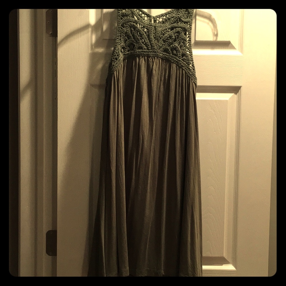Olive green flowy dress